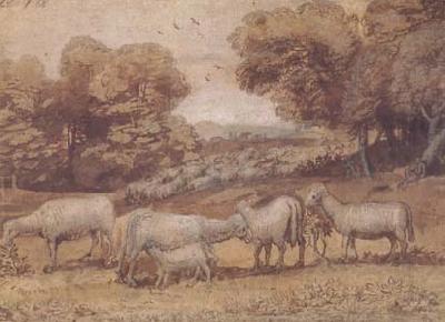Claude Lorrain Landscape with Sheep (mk17) Norge oil painting art